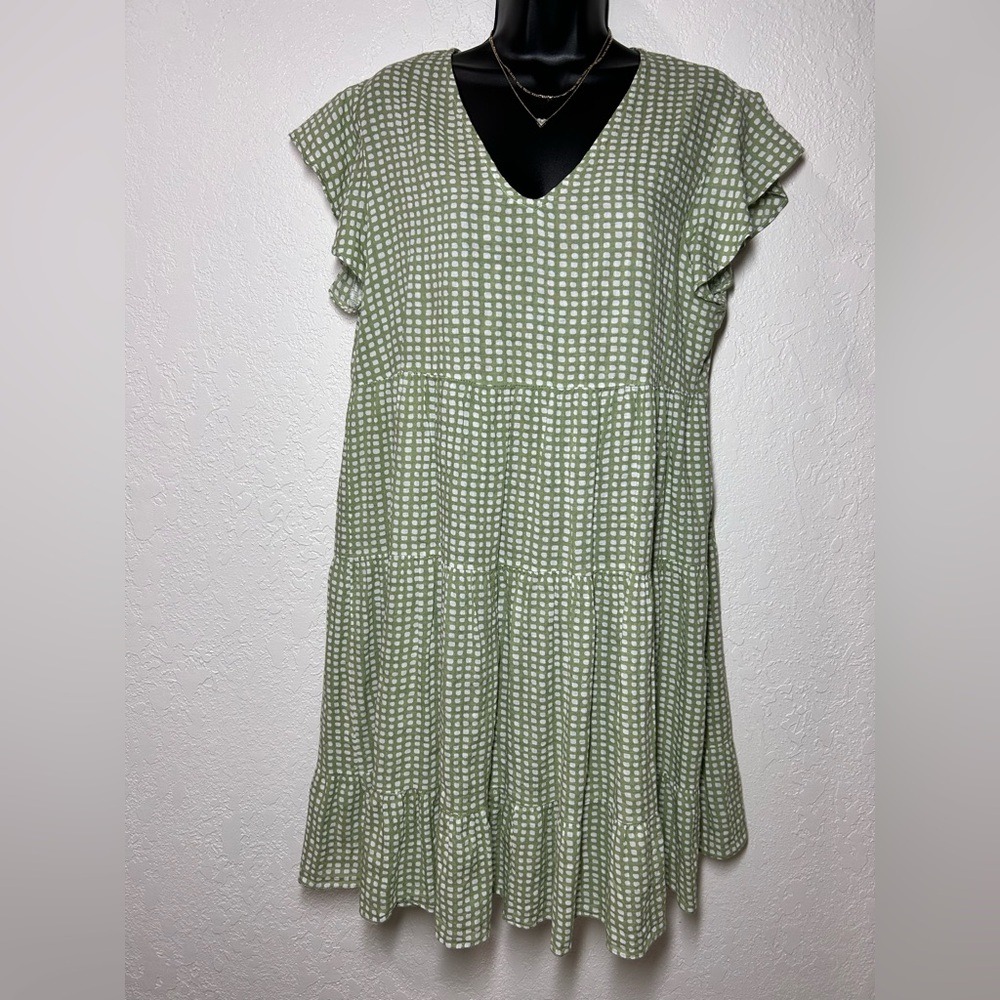 Indigo Soul Green Checkered Dress